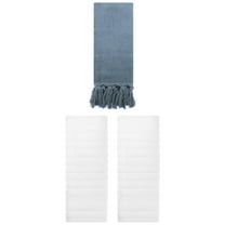 Unique Bargains 3 Pack Cotton Bathroom Hand Towels 14" x 30" Blue/White