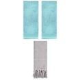 thumbnail image 1 of Unique Bargains 3 Pack Cotton Turkish Hand Towels Grey/Blue 14"x30"/13"x29", 1 of 5
