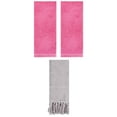 thumbnail image 1 of Unique Bargains 3 Pack Cotton Turkish Hand Towels Grey/Pink 14"x30"/13"x29", 1 of 5