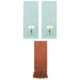thumbnail image 1 of Unique Bargains 3 Pack Floral Solid Hand Towels Brown/Blue 14"x30"/13"x30", 1 of 5