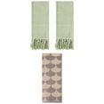 thumbnail image 1 of Unique Bargains 3 Pack Geometric Solid Hand Towel Set Green/Brown 14"x30"/13"x29", 1 of 5