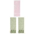 thumbnail image 1 of Unique Bargains 3 Pack Solid Absorbent Soft Cotton Hand Towels 14" x 30" Green/Pink, 1 of 5