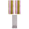thumbnail image 1 of Unique Bargains 3 Pack Striped and Solid Tassels Hand Towel Grey/Pink Brown, 1 of 5
