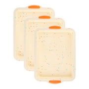 Unique Bargains 3 Packs Nonstick Silicone Baking Pans Colorful 13.4*9.4*1in