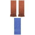 thumbnail image 1 of Unique Bargains 3 Packs Textured Tassels Hand Towels Brown/Blue 14" x 30"/13" x 30", 1 of 5