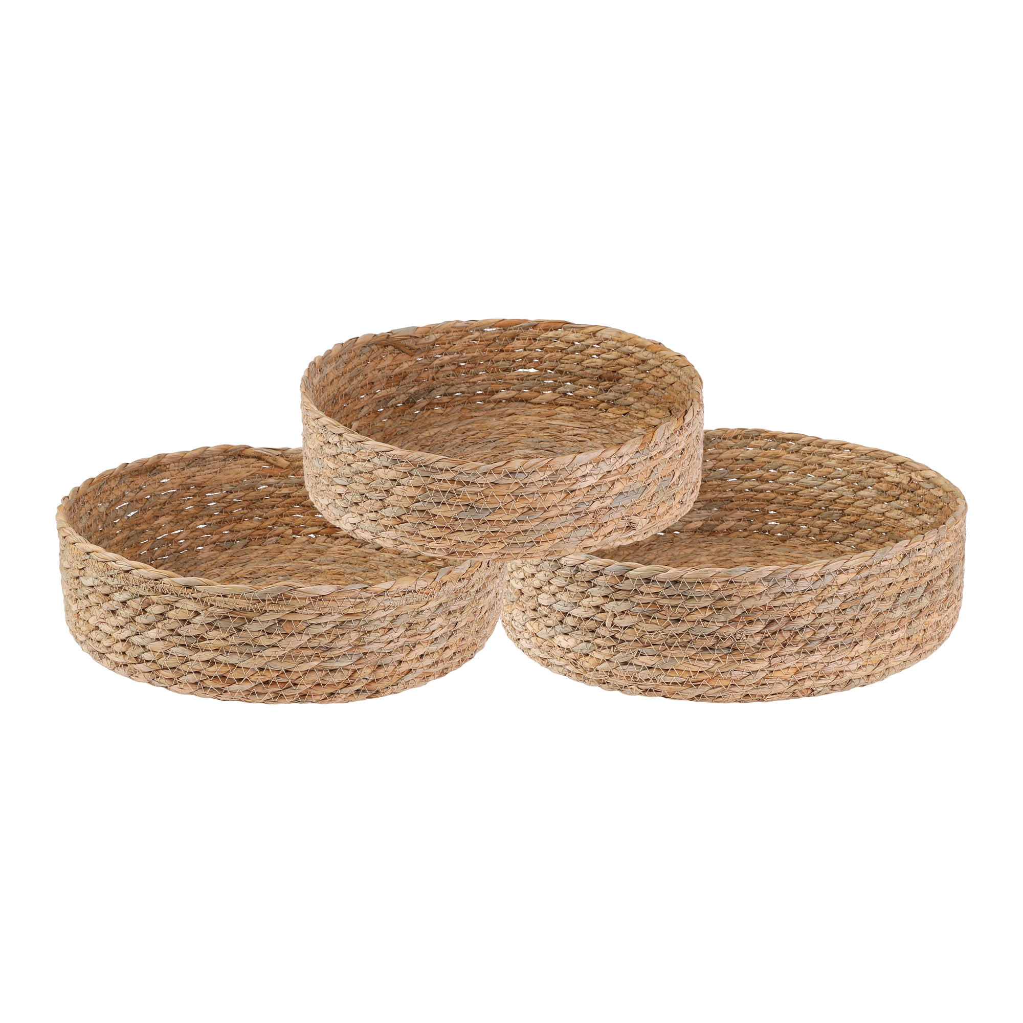Unique Bargains 3 Packs Wicker Storage Basket Self-Supporting Storage Cube Brown