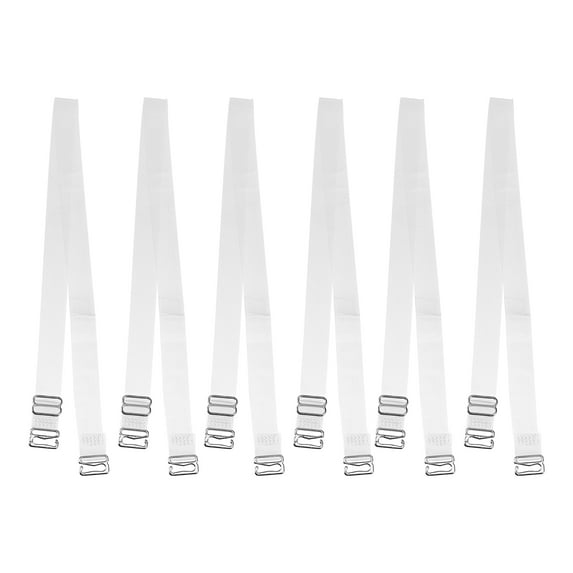 Unique Bargains 3 Pair Non-Slip Adjustable Invisible Clear Bra Shoulder Strap with Stainless Steel Hook Transparent 12mm