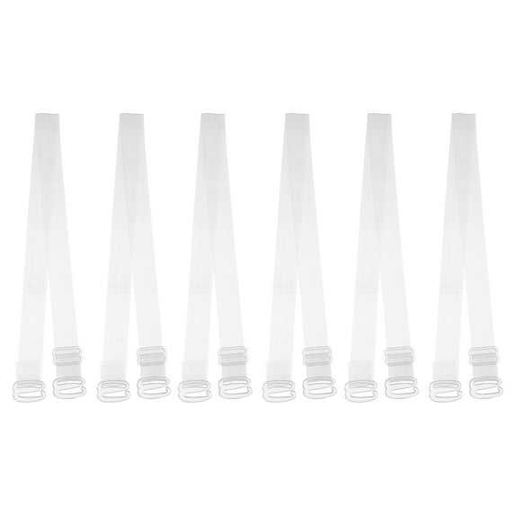 Unique Bargains 3 Pair Non-Slip Adjustable Invisible Clear Bra Shoulder Strap with Plastic Hook Transparent 10mm