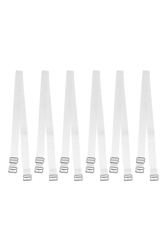 3 Pair Non-Slip Adjustable Invisible Clear Bra Shoulder Strap with Stainless Steel Hook Transparent 10mm