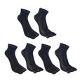 thumbnail image 1 of Unique Bargains 3 Pairs Half Finger Five Toe Socks Unisex Non Slip Daily Fit Finger Socks Navy Blue, 1 of 7