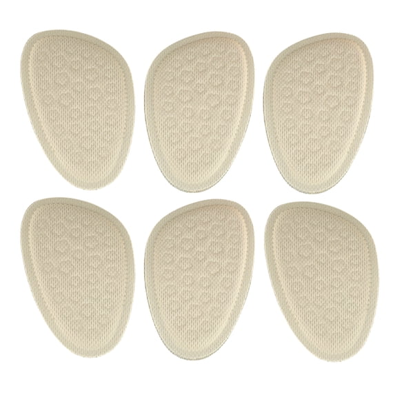 Unique Bargains 3 Pairs Soft Bottom Anti-slip Round Head Forefoot Insole Pads Apricot