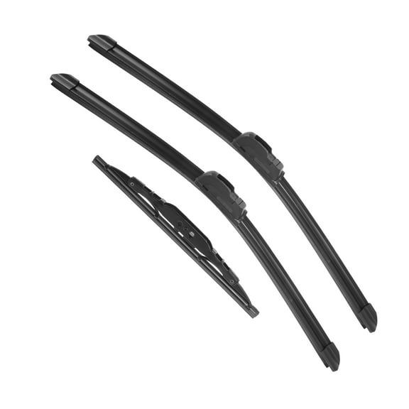 Unique Bargains 3 Pcs 19" 19" 10" Front Rear Windshield Wiper Blade Set Fit for Jeep Liberty with J / U Hook Black