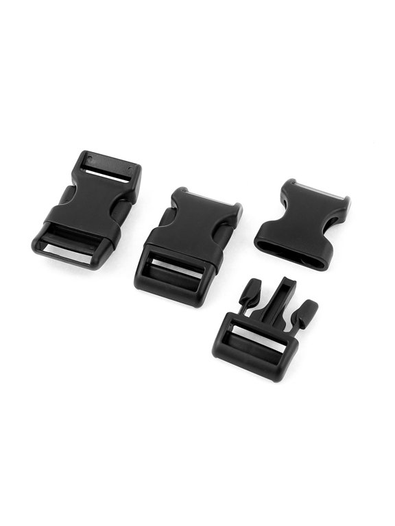 3 Pcs 20mm Width Black Plastic Backpack Rucksack Quick Release Buckle Clip