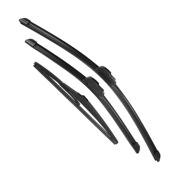 Unique Bargains 3 Pcs 24" 18" 12" Front Rear Windshield Wiper Blade Set Fit for Nissan Pathfinder with J / U Hook Black