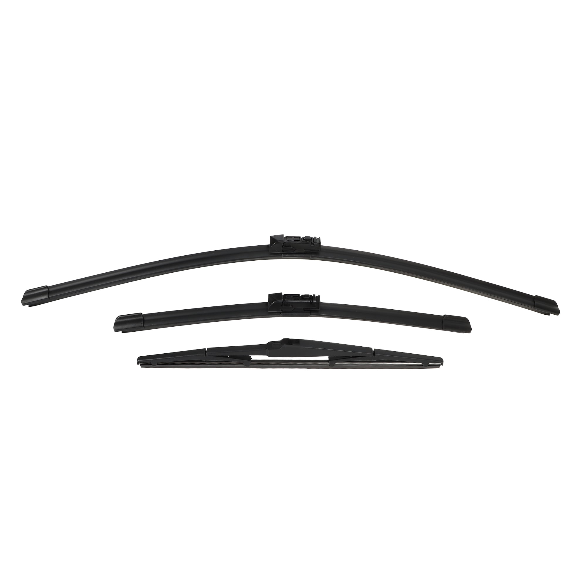Unique Bargains 3 Pcs 24" 18" 14" Front Rear Windshield Wiper Blade Set Fit for Mazda CX-5 with Top-Lock Black