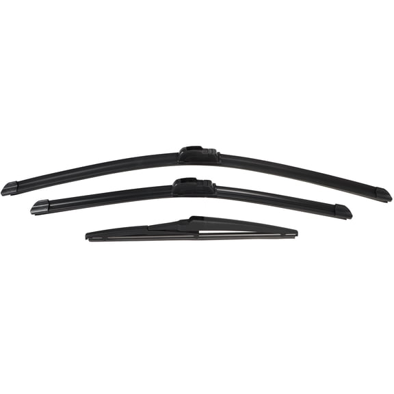 Unique Bargains 3 Pcs 26" 20" 12" Front Rear Windshield Wiper Blade Set Fit for Toyota Highlander with J / U Hook Black