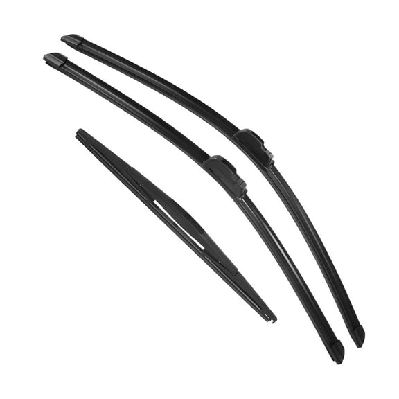 Unique Bargains 3 Pcs 26" 24" 14" Front Rear Windshield Wiper Blade Set Fit for Honda Pilot with J / U Hook Black