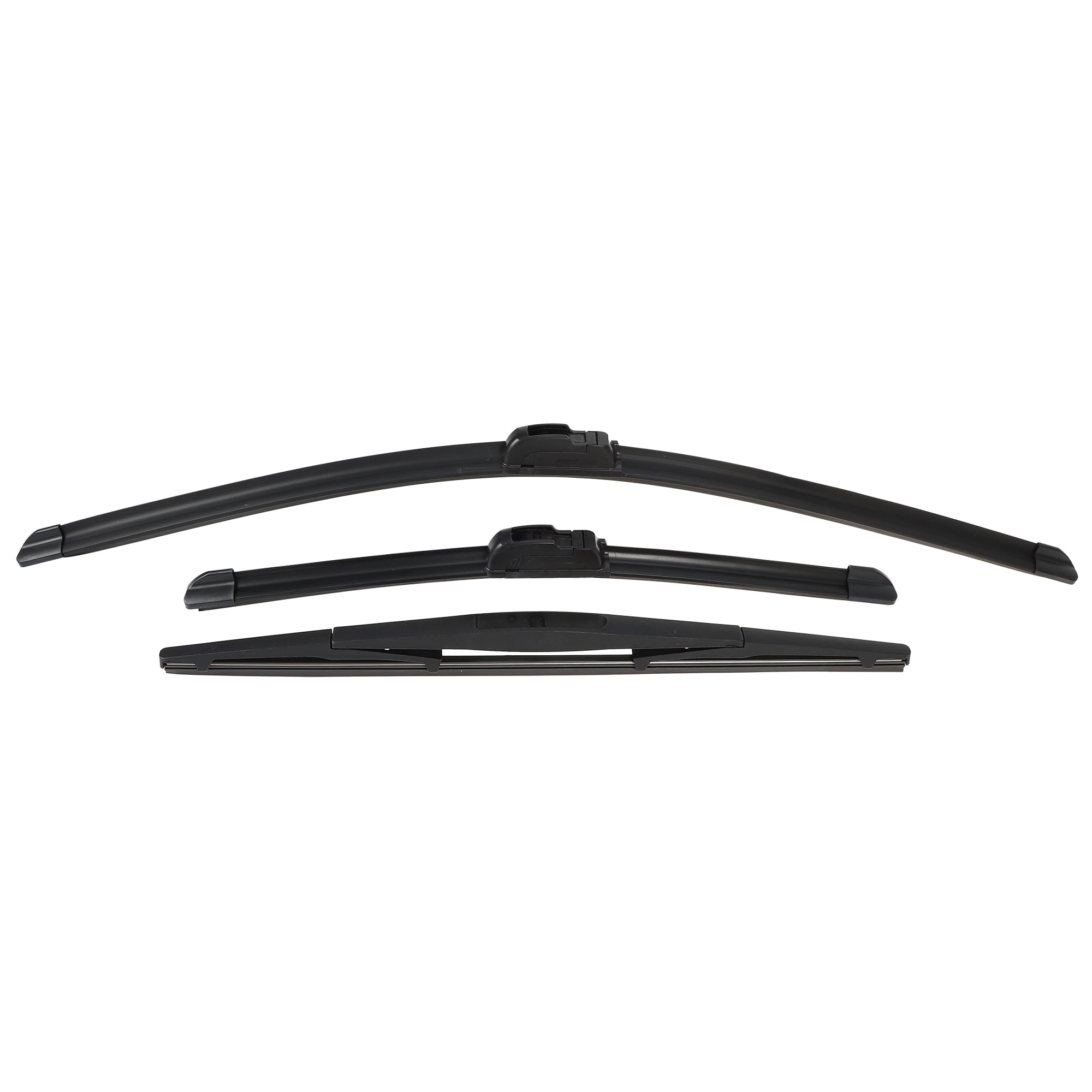 Unique Bargains 3 Pcs 28" 13" 14" Front Rear Windshield Wiper Blade Set Fit for Honda Fit with J / U Hook Black