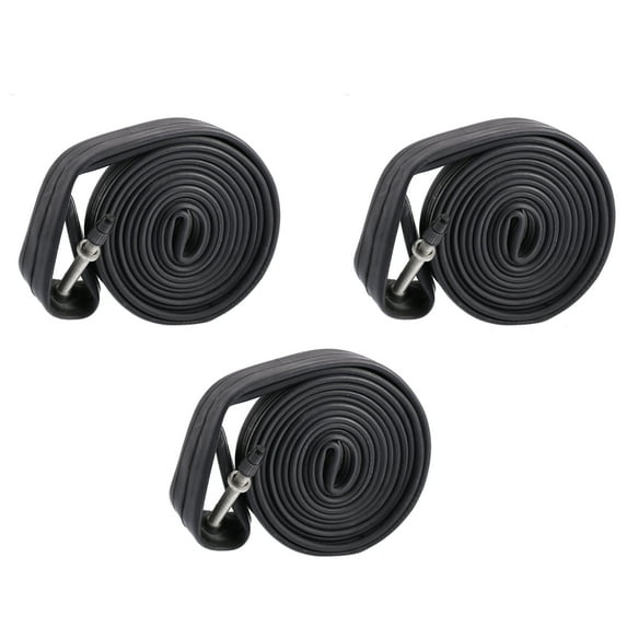 Unique Bargains 3 Pcs 700x23/25C Bike Inner Tube Rubber Long Straight Valve Bicycle MTB Inner Tubes 60mm