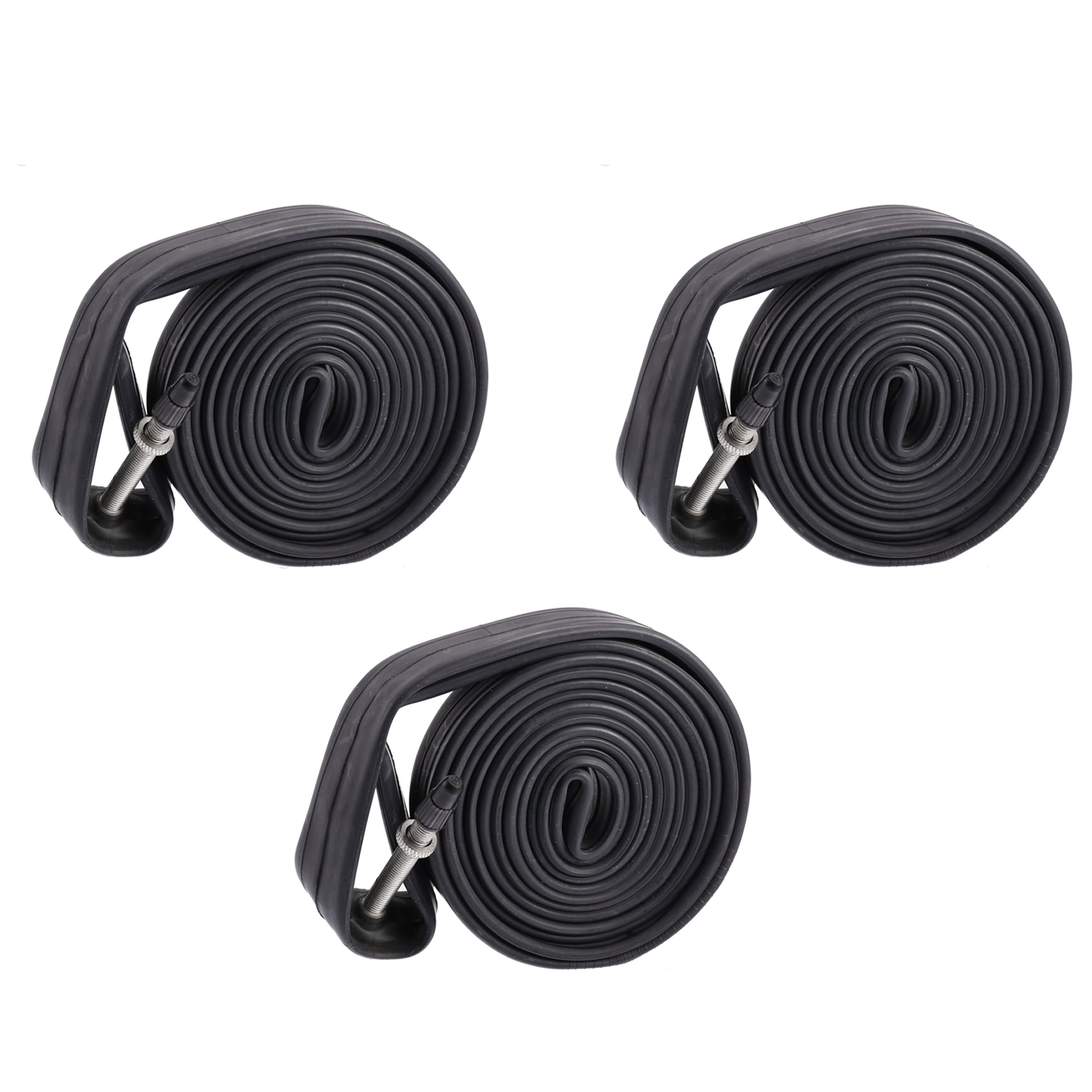 Unique Bargains 3 Pcs 700x25C Bike Inner Tube Rubber 60mm Long Straight Valve Bicycle MTB Inner