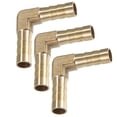 thumbnail image 1 of Unique Bargains 3 Pcs 8mm 0.31" Brass Car Barb Hose Fitting L Shape 2 Way Connector for Joiner Air Water Fuel Gas, 1 of 6