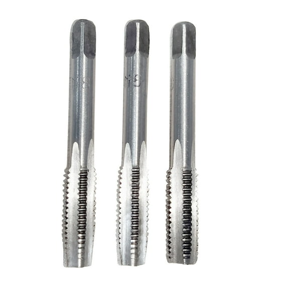 Unique Bargains 3 Pcs 8mm x 1.25mm Taper and Plug Metric Tap M8 x 1.25mm Pitch