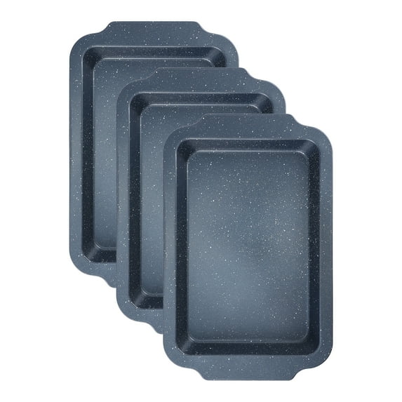 Unique Bargains 3 Pcs Baking Pan Cookie Sheets Black 14.2*9.1*1.3