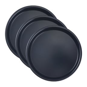 Unique Bargains 3 Pcs Baking Sheet Round Cake Pans Black 7.9*7.9*1in