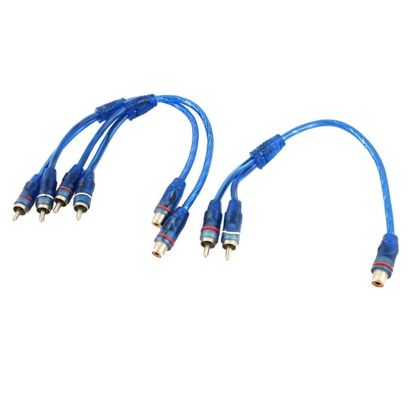 3Pcs Car Audio 1 RCA Female to 2 RCA Male Y Splitter Cable Jack Adapter