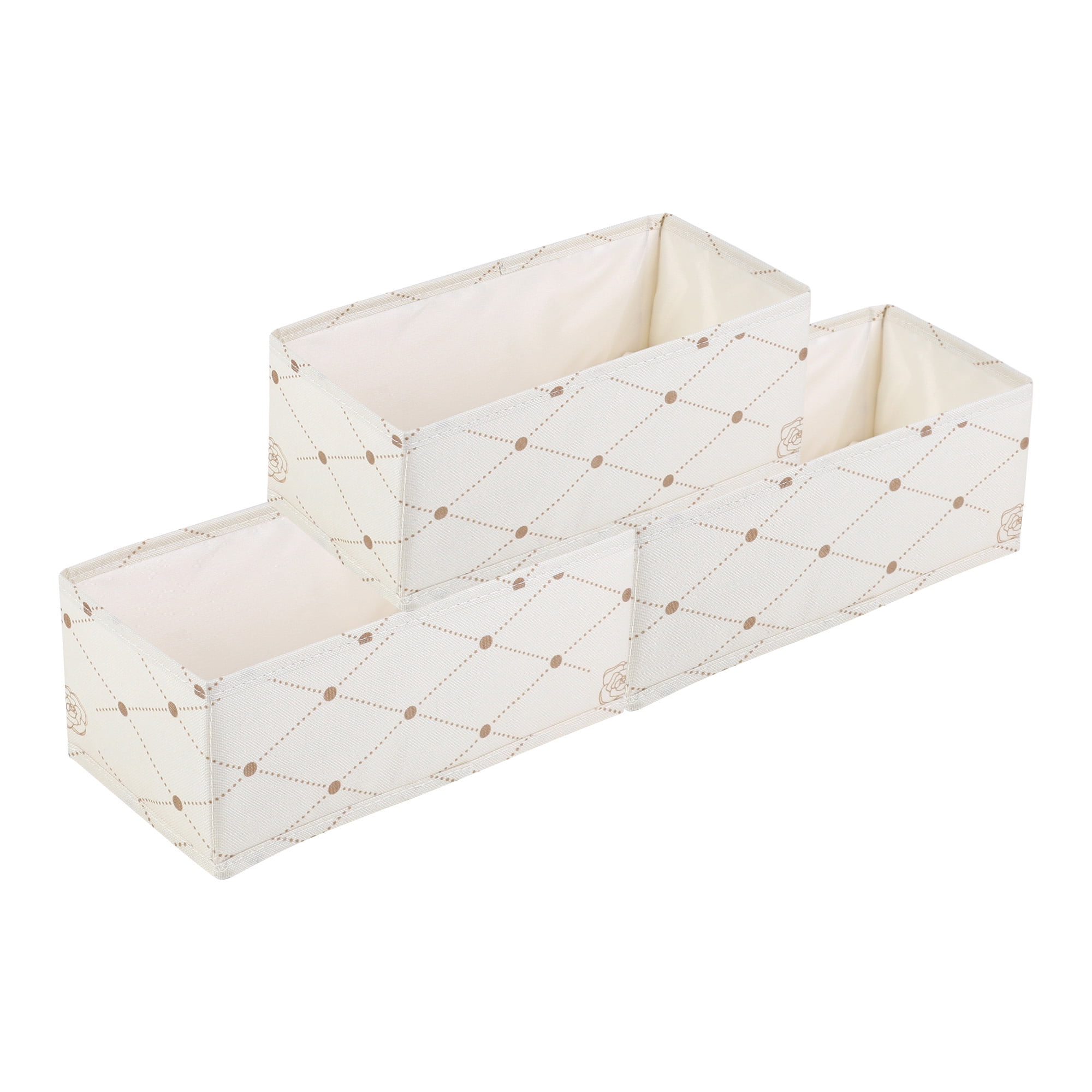 Unique Bargains 3 Pcs Collapsible Storage Cube for Closet Organizers Beige 11"x5.5"x4.7"