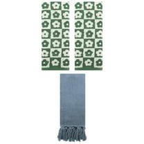 Unique Bargains 3 Pack Cotton Soft Absorbent Decorative Bathroom Hand Towel 14" x 30" Blue/Green