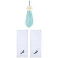 thumbnail image 1 of Unique Bargains 3 Pcs Cotton Soft Floral Hand Towels White/Green 13" x 29"/6" x 15", 1 of 5