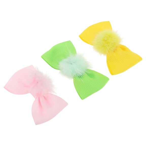 Unique Bargains 3 Pcs Duckbill Clip Fashion Easter Hair Clip for Women Green Pink