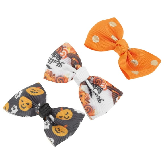 Unique Bargains 3 Pcs Duckbill Clip Halloween Print Hair Clip for Women White Blue