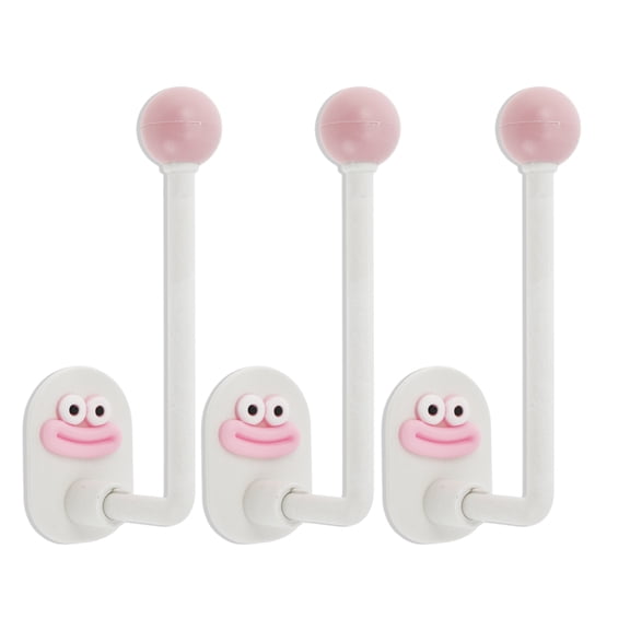 Unique Bargains 3 Pcs Durable Adhesive Cartoon Long Headband Holder Organizer for Home PP Pink
