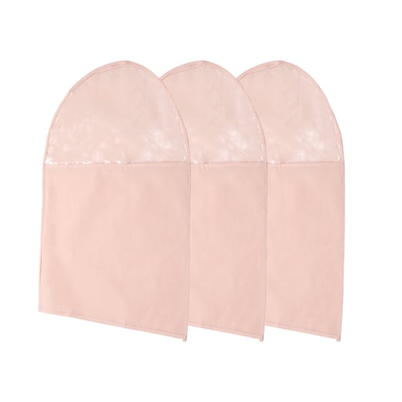 Unique Bargains 3 Pcs Dustproof Bottom Opening Garment Bag Pink 23.62"x17.72"