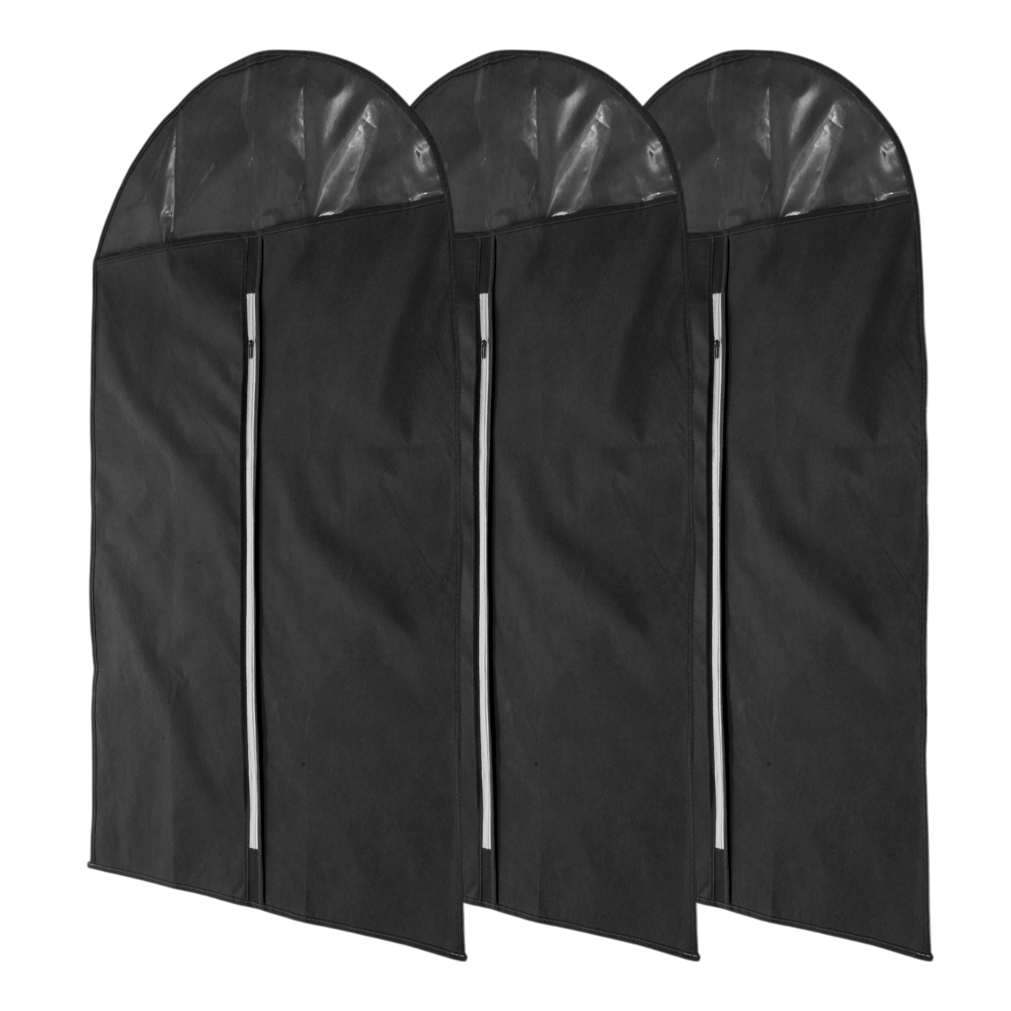 Unique Bargains 3 Pcs Dustproof Thickened Garment Bag Black 43.31"x23.62"