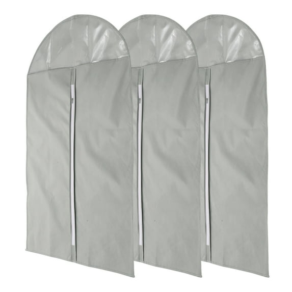 Unique Bargains 3 Pcs Dustproof Thickened Garment Bag Gray 43.31"x23.62"