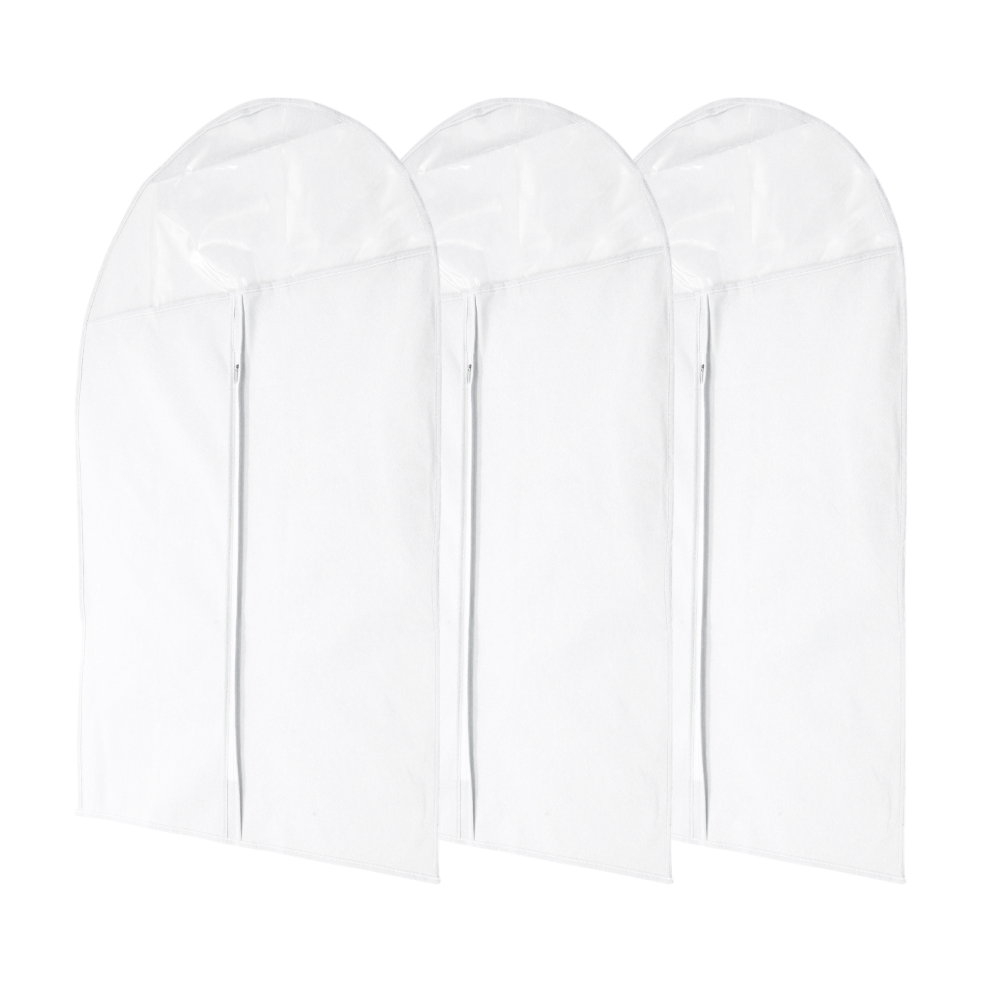 Unique Bargains 3 Pcs Dustproof Thickened Garment Bag White 35.43"x23.62"