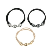 Unique Bargains 3 Pcs Elegant Bracelet Scrunchies Hair Elastic Band Button