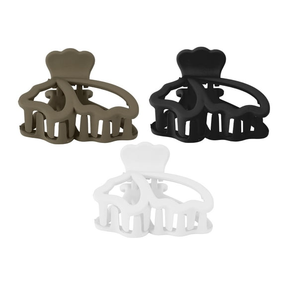 Unique Bargains 3 Pcs Elegant Butterfly Hair Clip Hairdo Clips for Women 1.81"x1.30"x1.10" White Black Brown