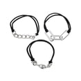 thumbnail image 1 of Unique Bargains 3 Pcs Exquisite Bracelet Scrunchies Hair Elastic Band Silver Tone, 1 of 5