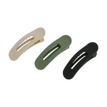 Unique Bargains 3 Pcs Fashion Hollow-out Hair Clips for Home Black Green