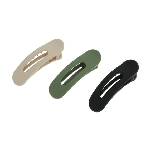 Unique Bargains 3 Pcs Fashion Hollow-out Hair Clips for Home Black Green