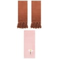 thumbnail image 1 of Unique Bargains 3 Pcs Floral Solid Hand Towel Set Brown/Pink 14"x30"/13"x30", 1 of 5