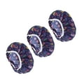 thumbnail image 1 of Unique Bargains 3 Pcs Flower Single Layer Shower Cap for Bathroom Dark Blue PEVA, 1 of 6