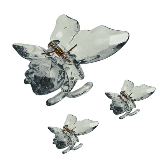 Unique Bargains 3 Pcs Grace Butterfly Hair Clips Hairdo Clips for Women 3.03"x2.17"x2.01" Gray Green