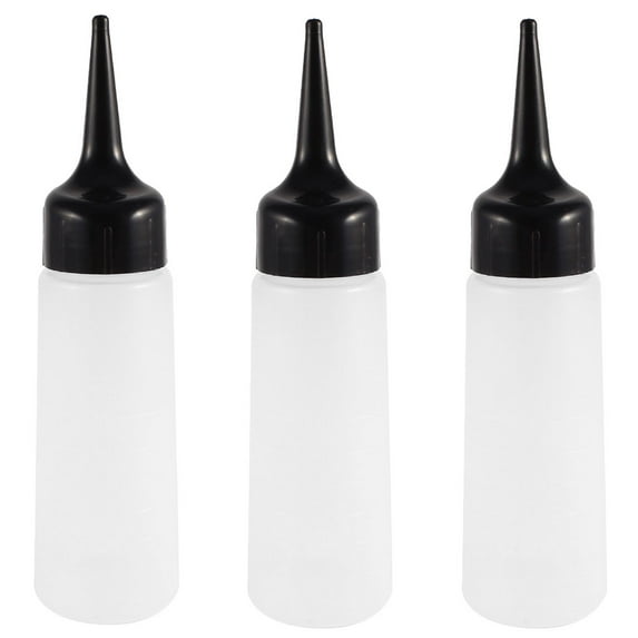 Unique Bargains 3 Pcs Hair Cleaning White Holder Plastic Squeeze Bottle White Black 150mL