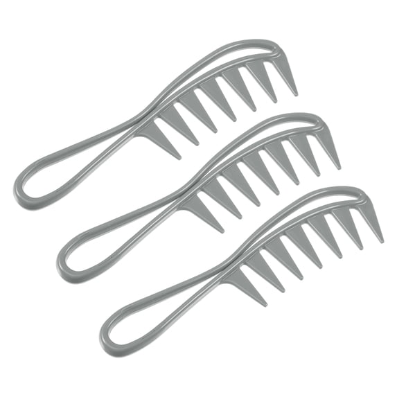 Unique Bargains 3 Pcs Hair Comb Wide Tooth Anti Static Detangling Comb for Wet and Dry Gray