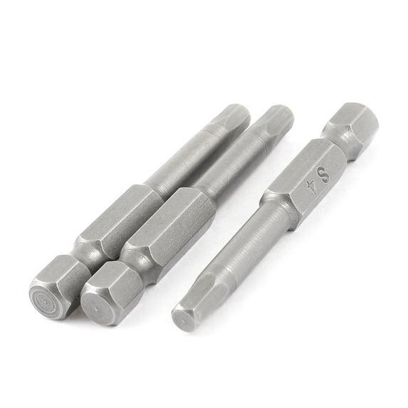 Unique Bargains 3 Pcs Hardware Parts Magnetic 4mm Tip 50mm Long Hex Hexagon Screwdriver Bits